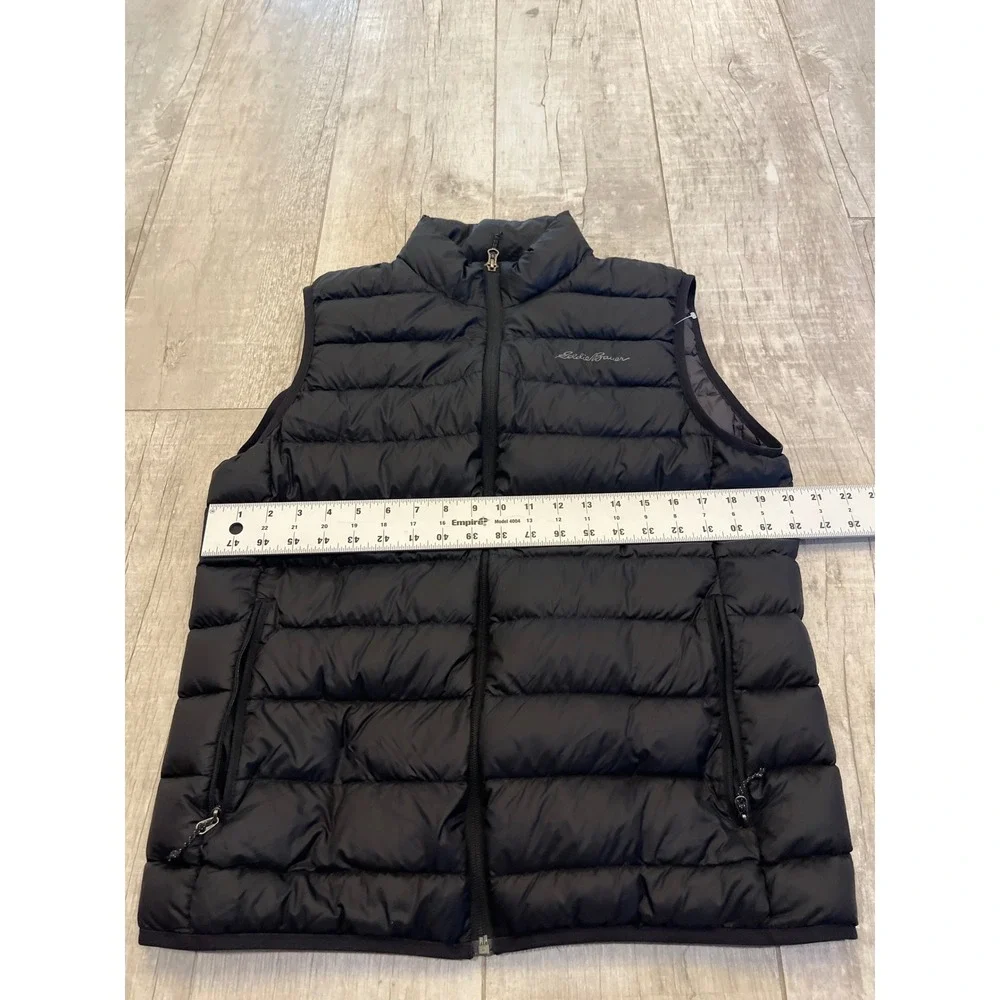 Eddie Bauer EB650 Mens Down Puffer Vest Black Full Zip Quilted Lightweight L